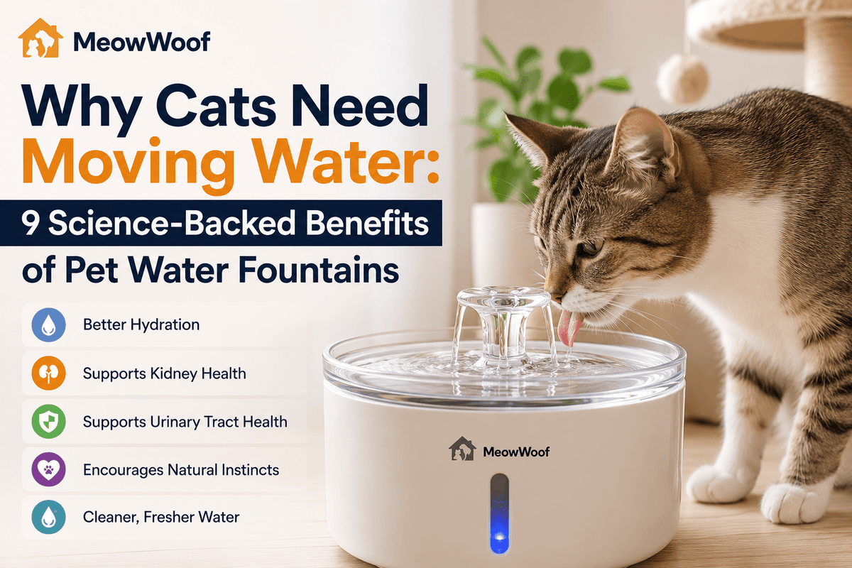 Why Cats Need Moving Water: 9 Science-Backed Benefits of Pet Water Fountains - MeowWoof