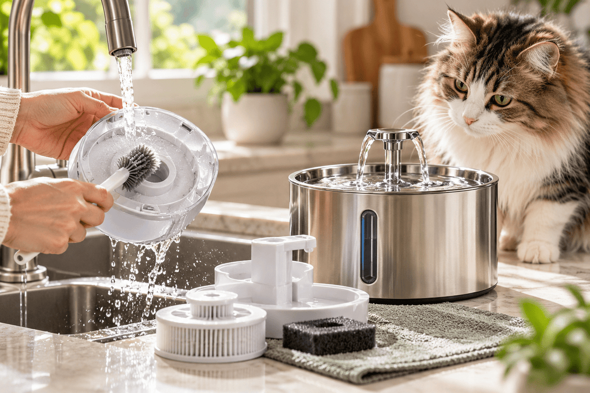 How to Clean a Cat Water Fountain: Step-by-Step Routine & Schedule - MeowWoof