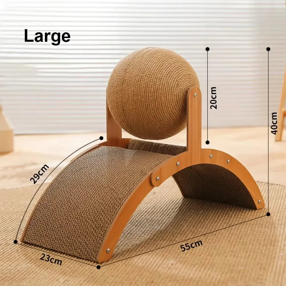 Wooden Cat Scratching Ball 2 In 1