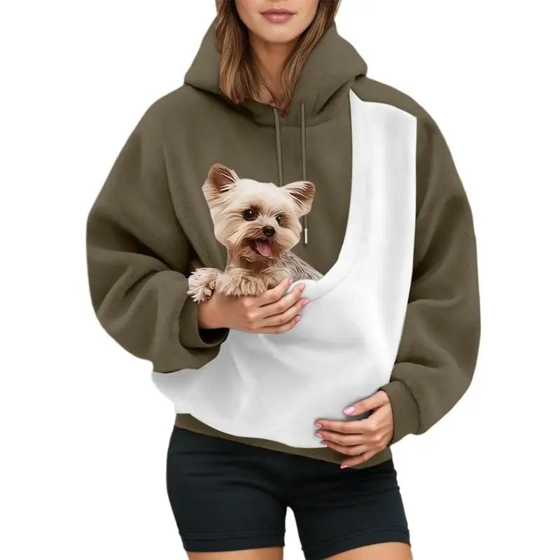 Pet Carrier Hoodie – Keep Your Dog Warm & Close (Hands-Free Comfort)