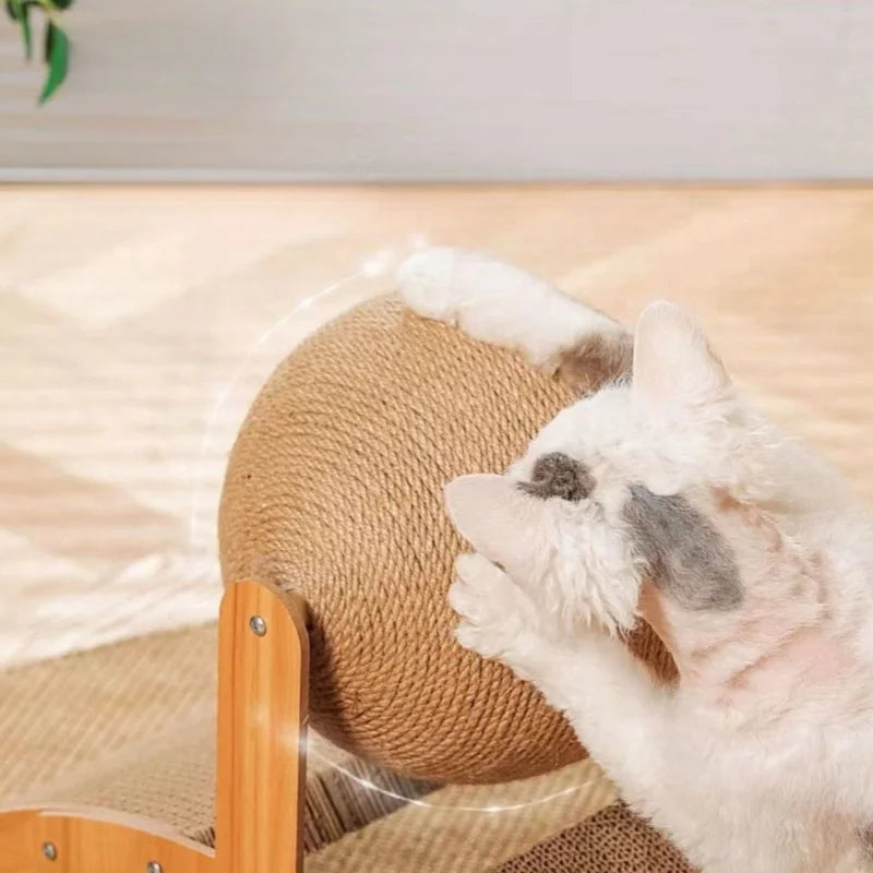 Wooden Cat Scratching Ball 2 In 1