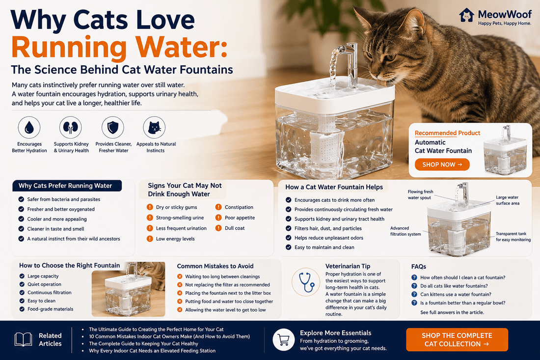 Why Cats Love Running Water: The Science Behind Cat Water Fountains - MeowWoof