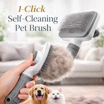 1-Click Self-Cleaning Pet Grooming Brush