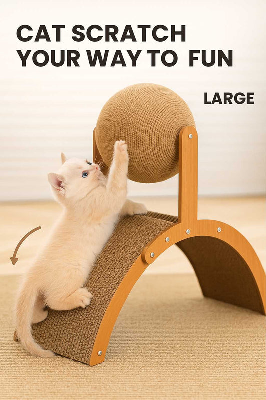 Wooden Cat Scratching Ball 2 In 1