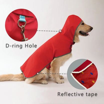 dog coat with D-ring hole and reflective tape on a beige background