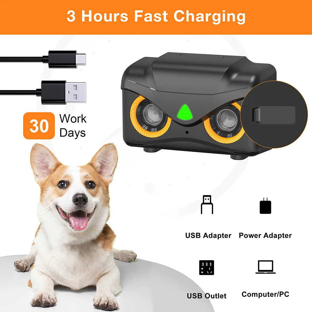 Ultrasonic Bark Suppressor Automatic Anti-barking Device for Dog Barking Control Rechargeable
