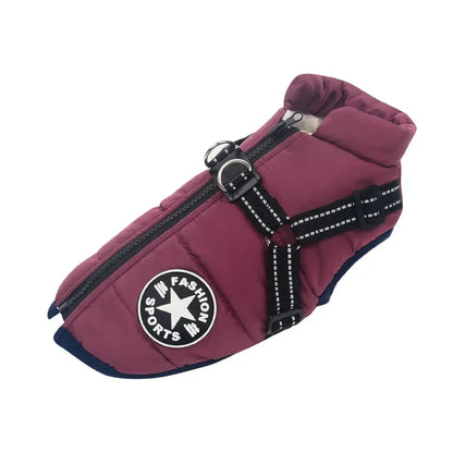 Pet Dog 2 in 1 Jacket With Harness Winter Warm