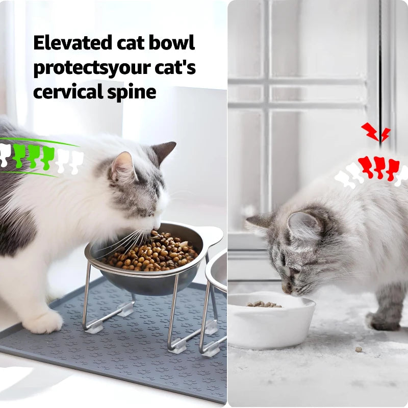 Raised Cat Bowl for Healthier Feeding Position