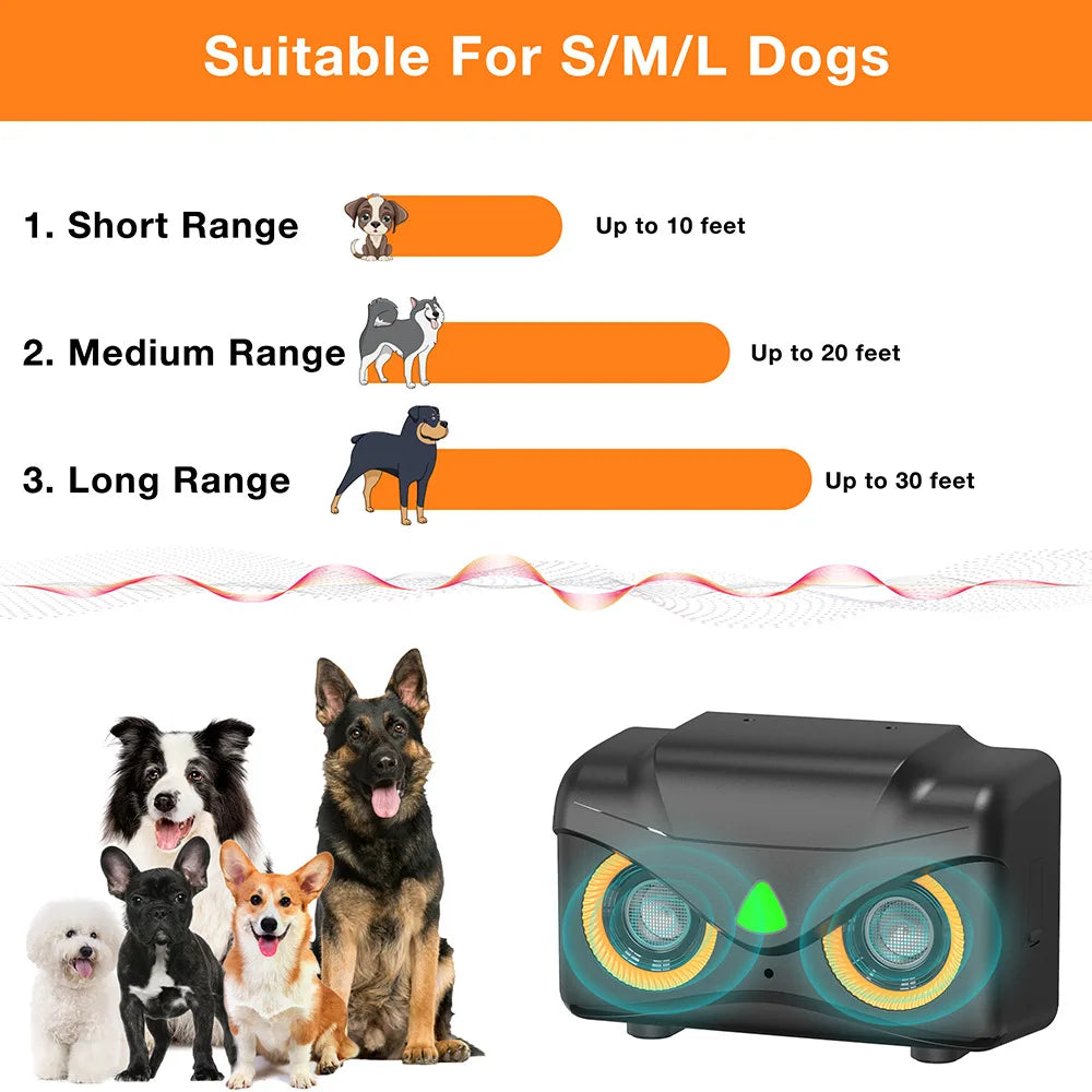 Ultrasonic Bark Suppressor Automatic Anti-barking Device for Dog Barking Control Rechargeable