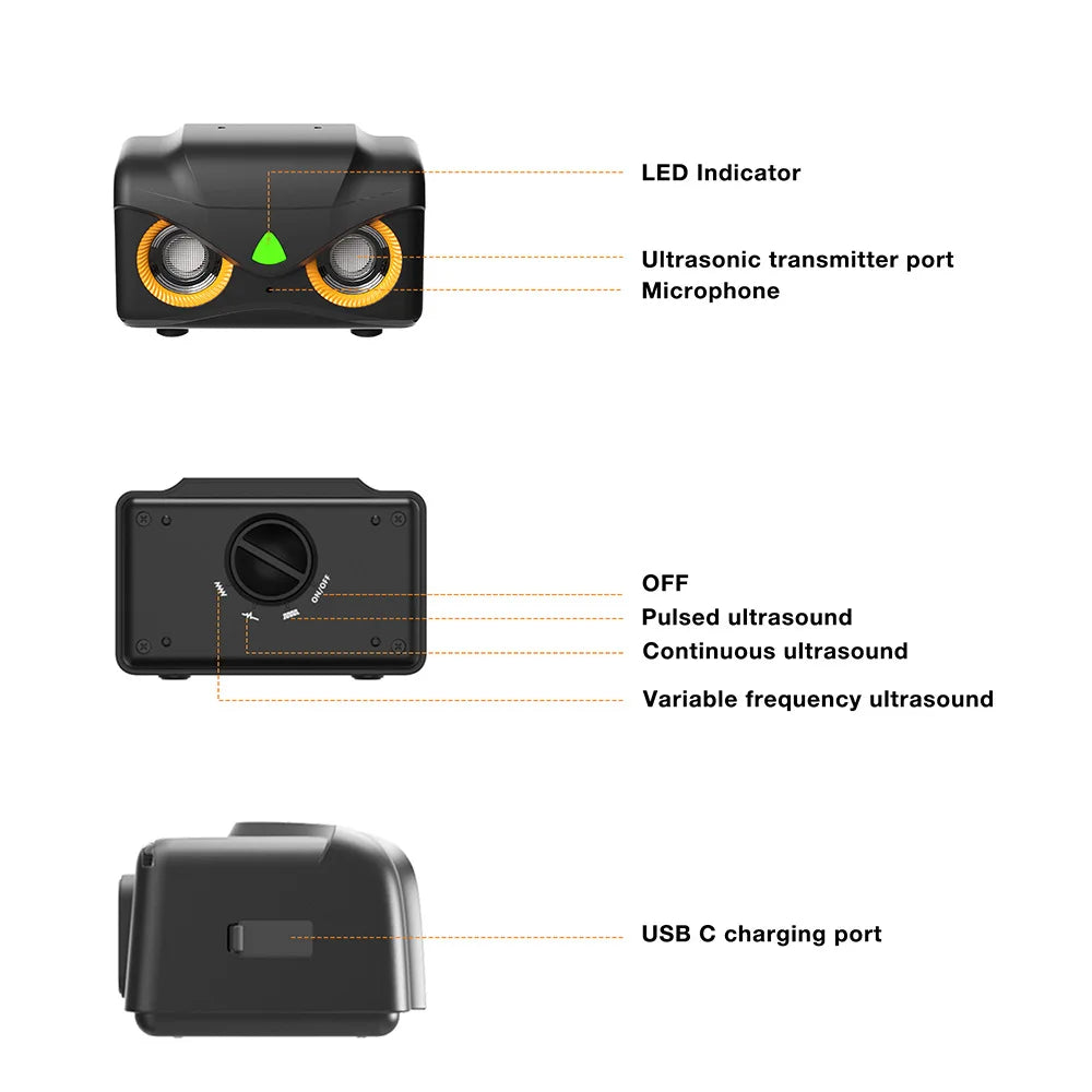 Ultrasonic Bark Suppressor Automatic Anti-barking Device for Dog Barking Control Rechargeable