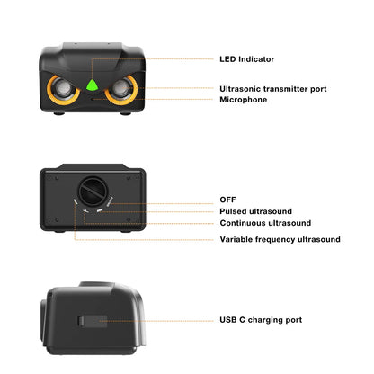 Ultrasonic Bark Suppressor Automatic Anti-barking Device for Dog Barking Control Rechargeable