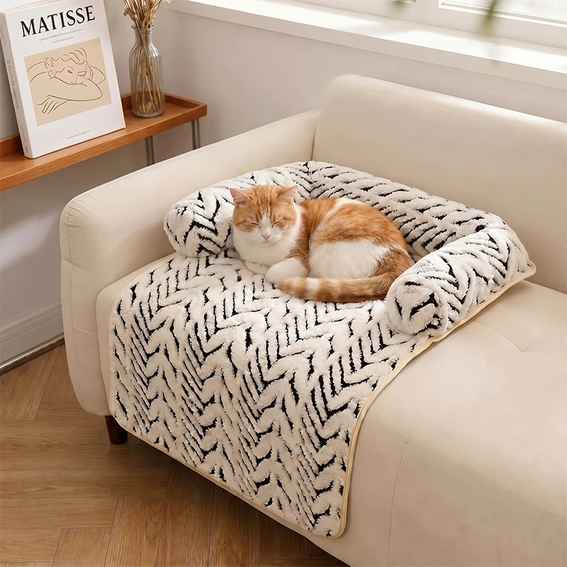 Pet Sofa Bed Mat with Bolsters