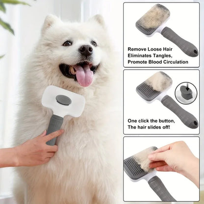 1-Click Self-Cleaning Pet Grooming Brush