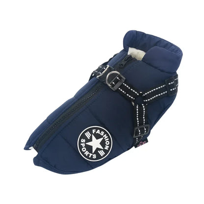 Pet Dog 2 in 1 Jacket With Harness Winter Warm