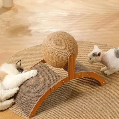 Wooden Cat Scratching Ball 2 In 1