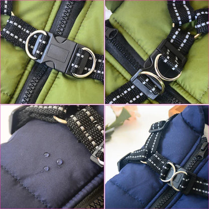 Pet Dog 2 in 1 Jacket With Harness Winter Warm