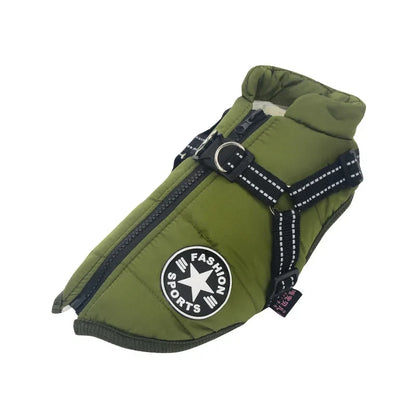 Pet Dog 2 in 1 Jacket With Harness Winter Warm