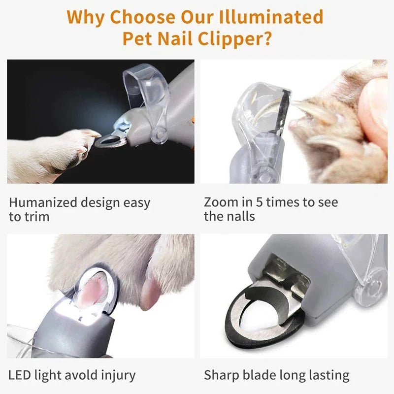 Professional Pet Nail Clipper Scissors With LED Light - MeowWoof
