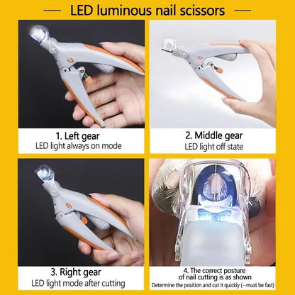 Professional Pet Nail Clipper Scissors With LED Light - MeowWoof