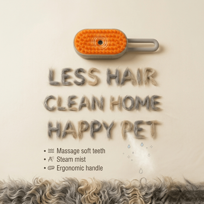 Steam Pet Grooming Brush for Reducing Shedding and Loose Pet Hair