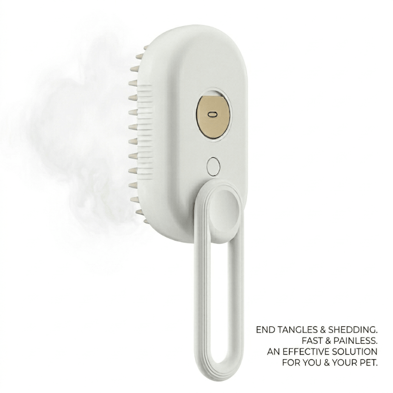 Steam Pet Grooming Brush with Built-In Steam Spray
