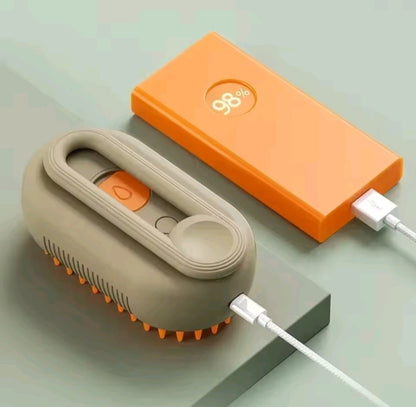 USB Rechargeable Steam Pet Grooming Brush for Dogs & Cats